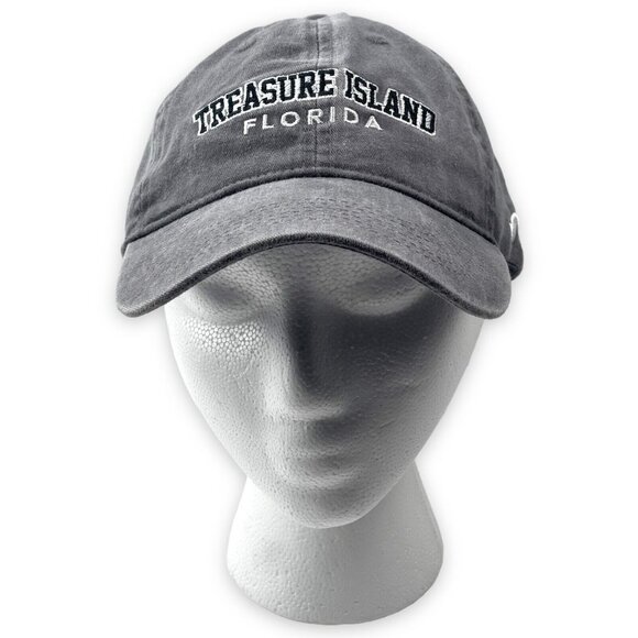 Treasure Island Florida Logo Gray Surf-Style Strapback Cap Hat - Picture 1 of 7